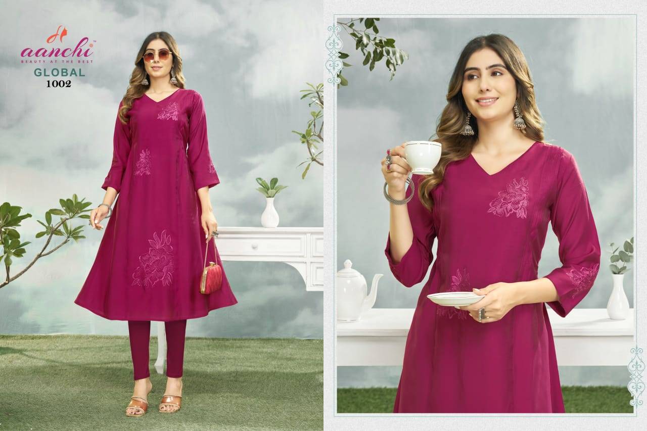 GLOBAL By AANCHI Stylish Beautiful Colourful Cotton Dresses At Wholesale Price